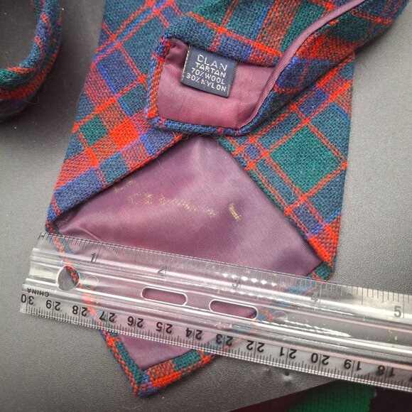 Vintage Clan Tartan Tie Wool & Nylon Mix Happy Tie - Picture 5 of 5